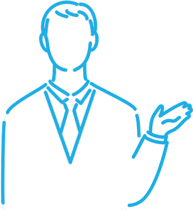 案内するビジネスパーソンのイラスト