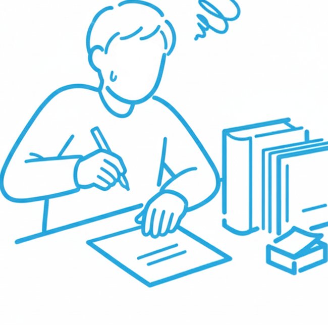 与信判断に悩むイメージイラスト