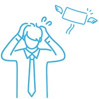 未入金の不安を示すイメージイラスト