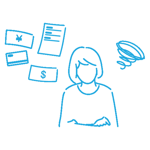 資金繰り悪化を示すイメージイラスト