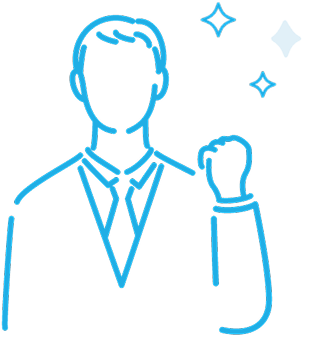 ガッツポーズをする人物のイラスト