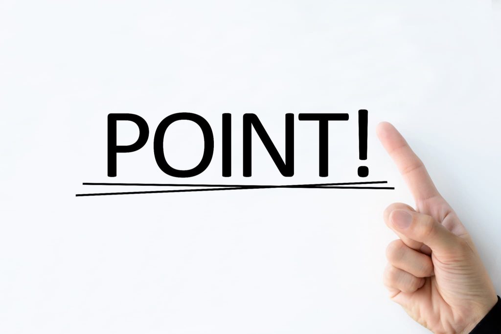 新規事業の成功や補助金採択に向けた重要事項を指し示す、POINT!という文字と人差し指のアイコン