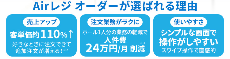 Airレジ オーダーが選ばれる理由