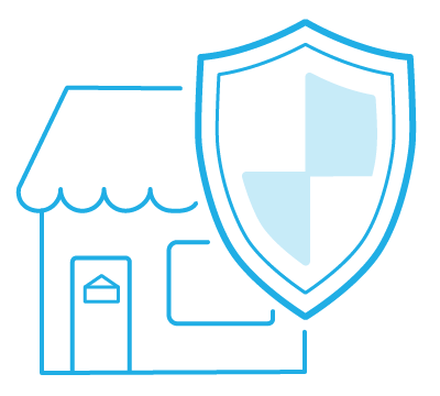 お店をリスクから守るイラスト